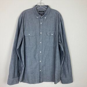 Banana Republic Button Down Shirt Men's Size XL Gray Cotton Long Sleeve